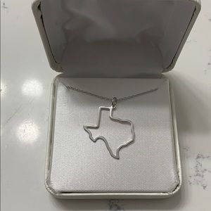 Sterling silver Texas cutout pendant necklace